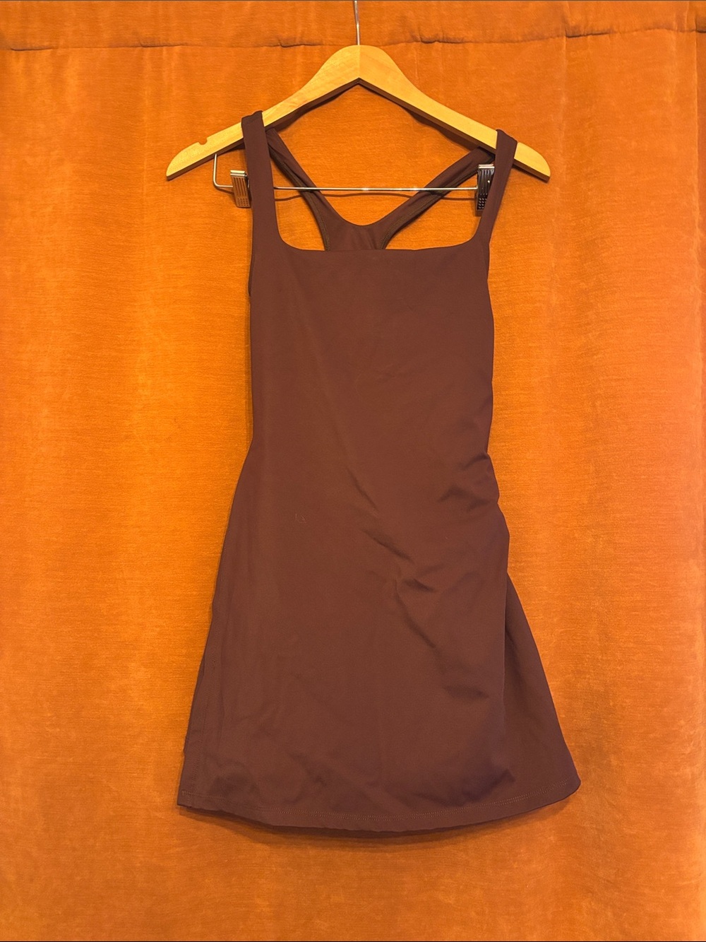 Sleeveless Square-Neck Chocolate Brown tennis Dress